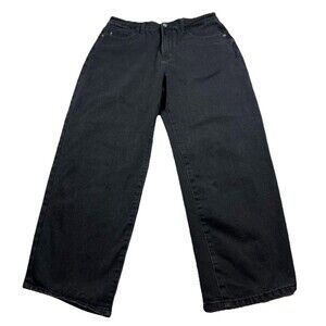 Judy Blue Marlow Arc Leg Size 13/31 Straight Balloon Jeans Black Rigid Denim